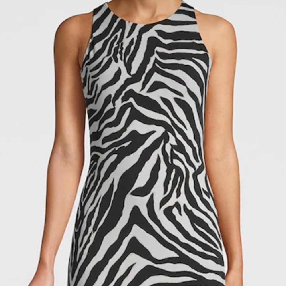 COPY - NWT ZEBRA-PRINT JERSEY KNIT DRESS W LACE-UP BACK